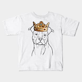 American Staffordshire Terrier Dog King Queen Wearing Crown Kids T-Shirt